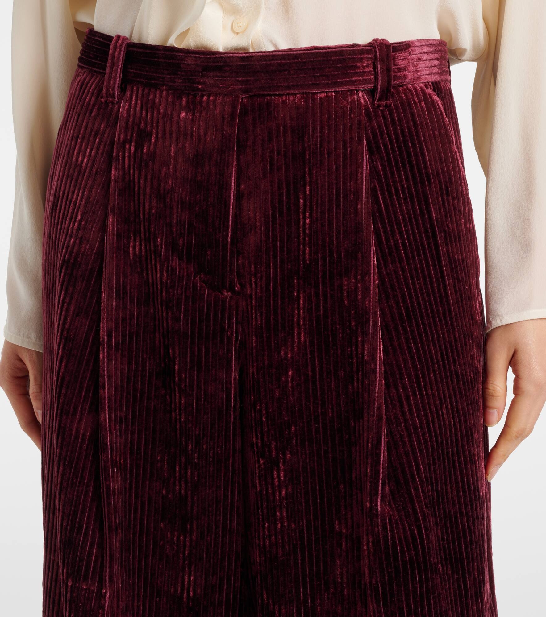 Mid-rise corduroy wide-leg pants - 4