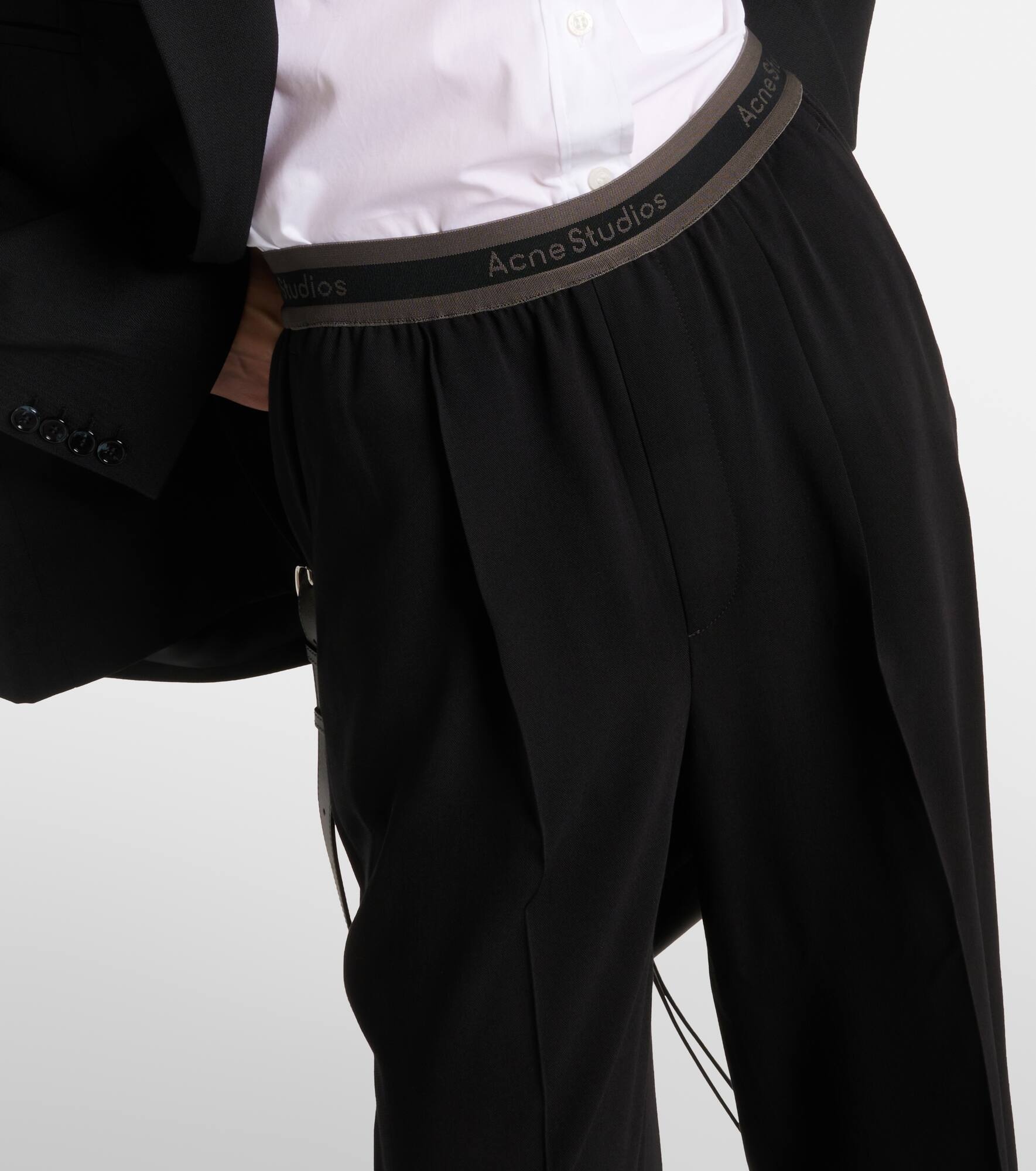 Logo mid-rise wide-leg pants - 4