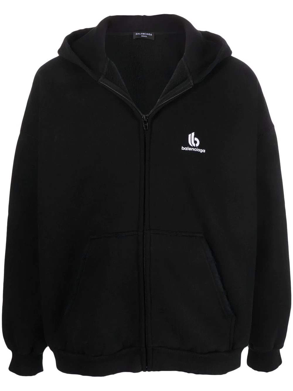 embroidered logo zipped hoodie - 1