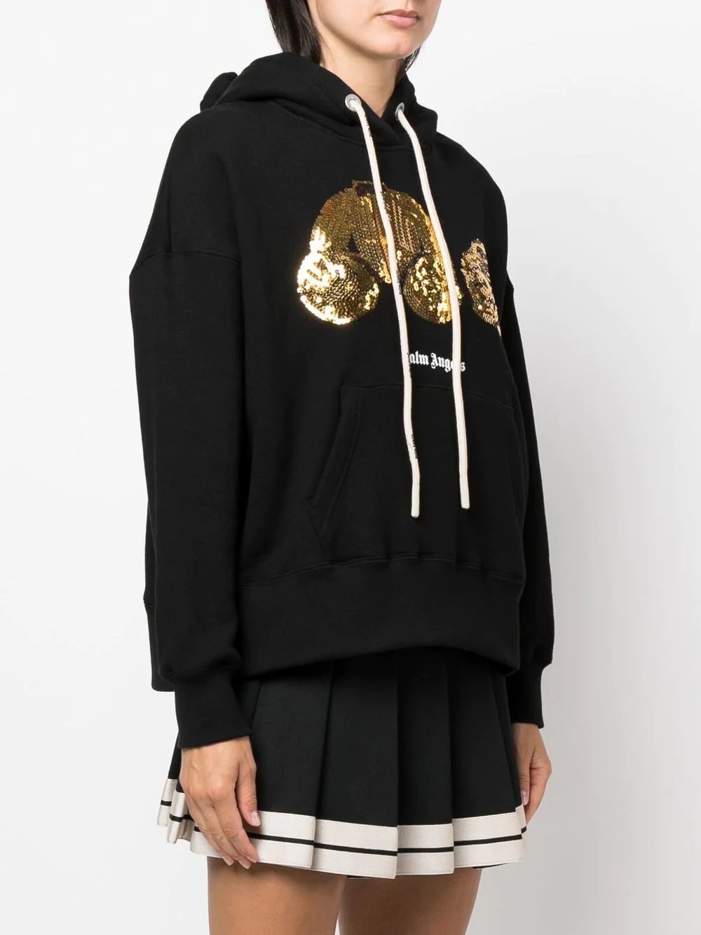 sequined-bear oversized hoodie - 3