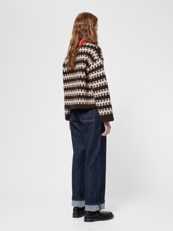 Gerd Fair Isle Alpaca Knit Brown/Beige - 5