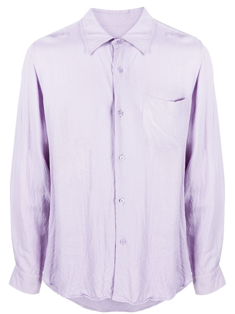 wrinkled-effect long-sleeved shirt - 1