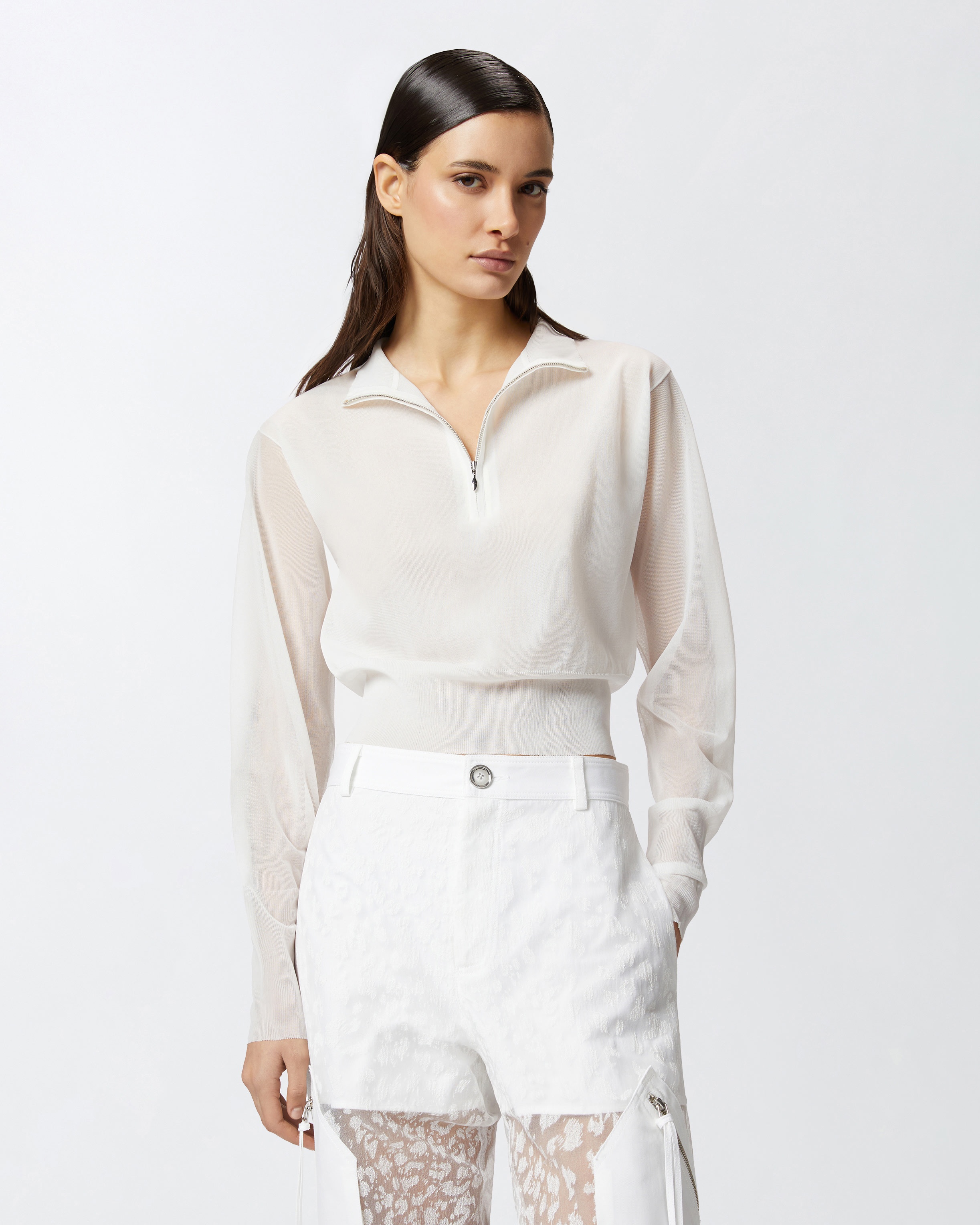 REIMAGINE SEMI-TRANSPARENT HALF-ZIP SWEATER PINKO X PATRICK MCDOWELL - 2