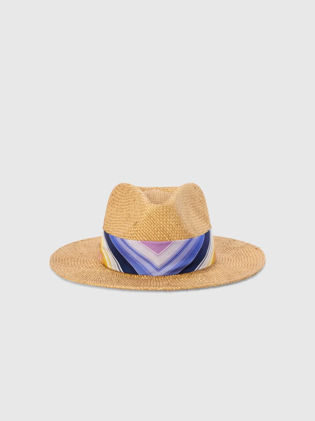 Straw hat with silk ribbon - 1