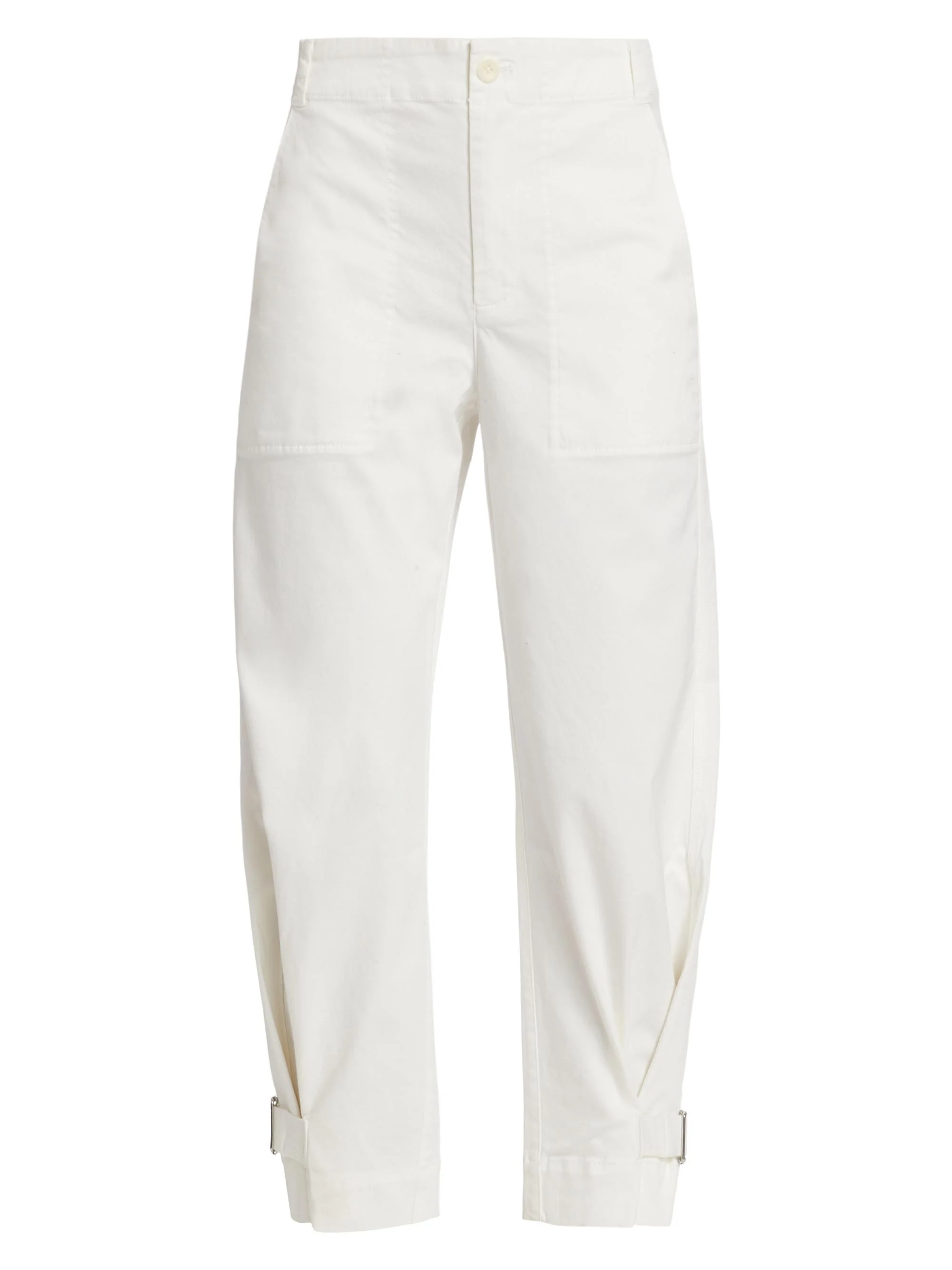 Women's Cotton Twill Tapered Crop Pants - Off White - 1