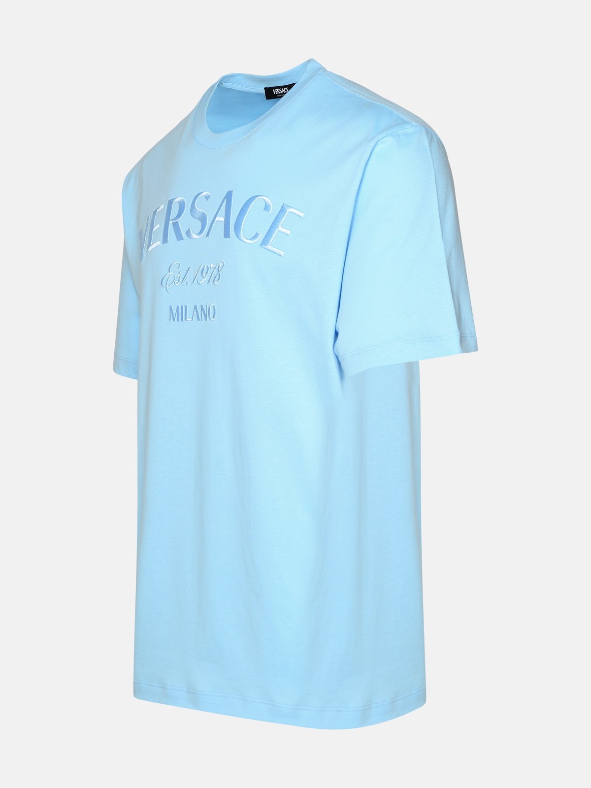 LIGHT BLUE COTTON T-SHIRT - 2