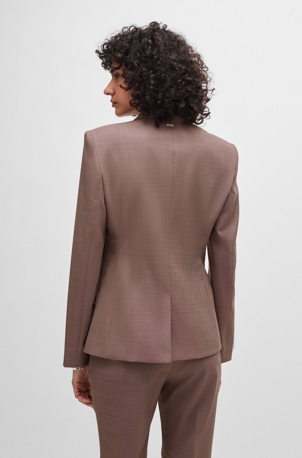 SLIM-FIT JACKET IN ITALIAN VIRGIN-WOOL SHARKSKIN - 4
