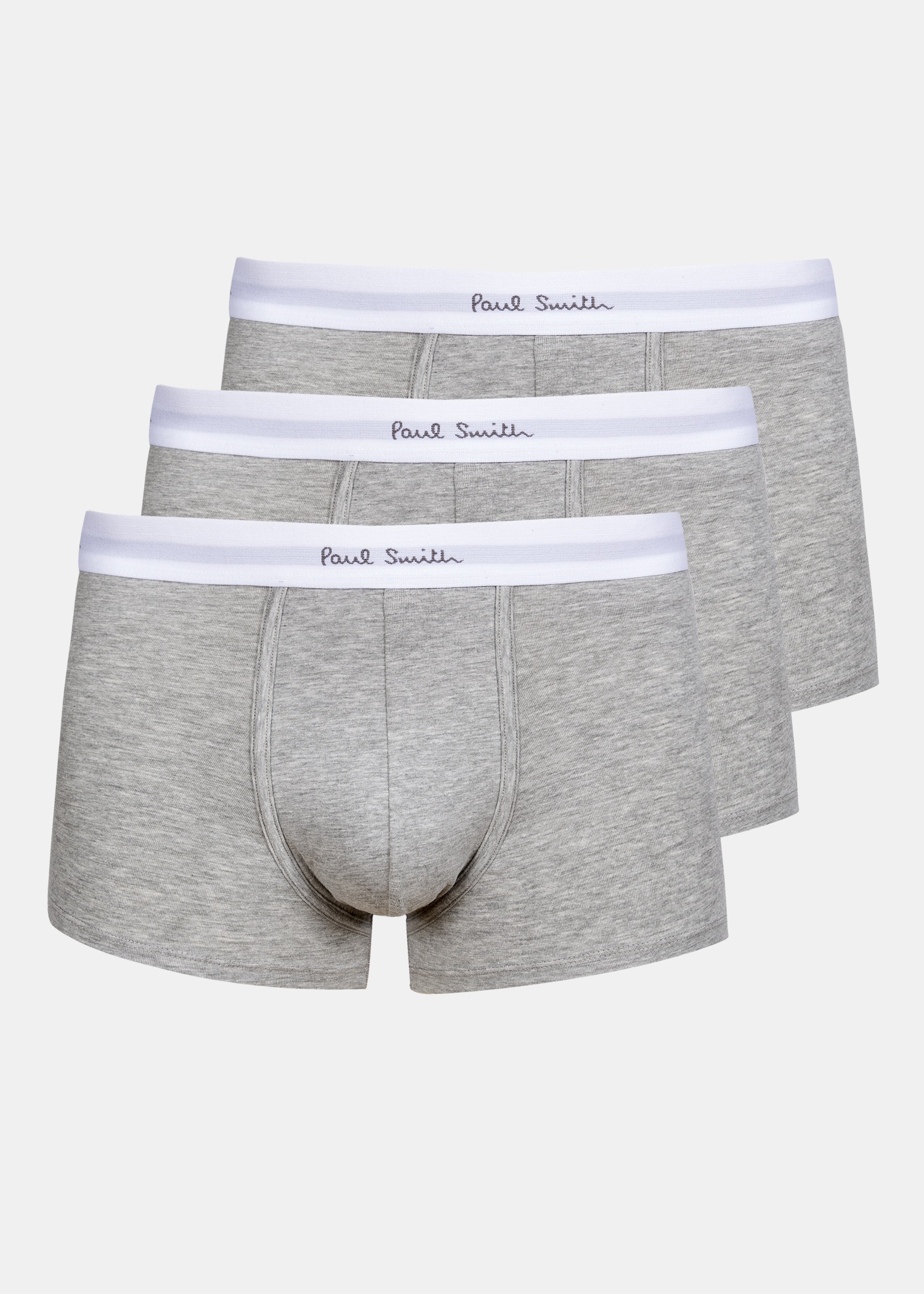 Grey Marl Low-Rise Boxer Briefs Three Pack - 1