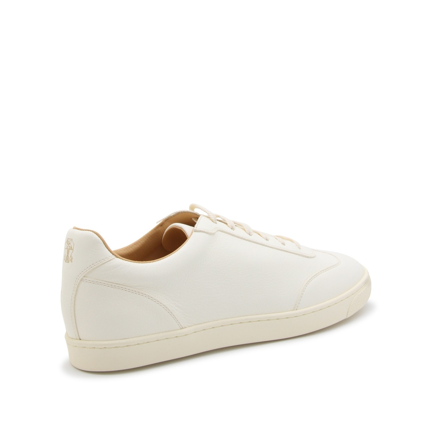 Brunello Cucinelli WHITE LEATHER SNEAKERS | palazzobelli