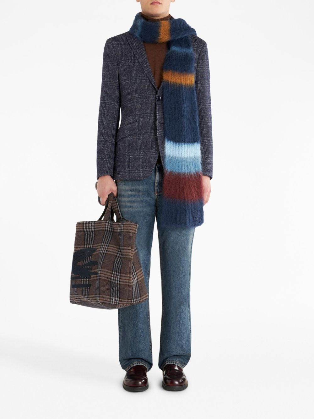 checked single-breasted blazer - 2