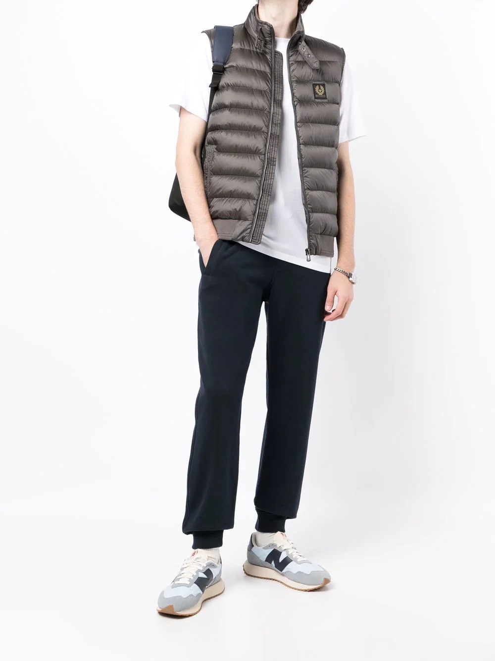 logo-patch padded gilet - 2