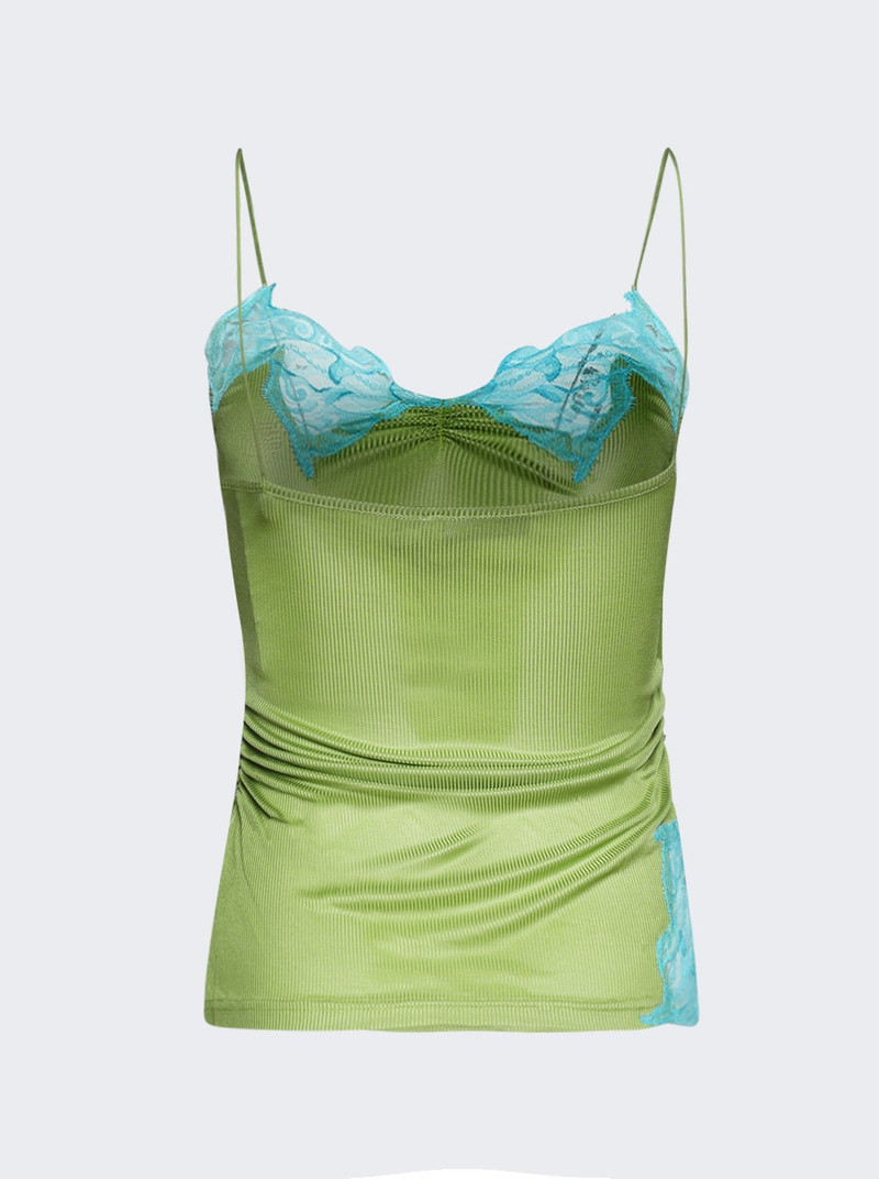 CHRISTOPHER ESBER Delphin Lace Rib Cami Fresh Lime And Cyan outlook