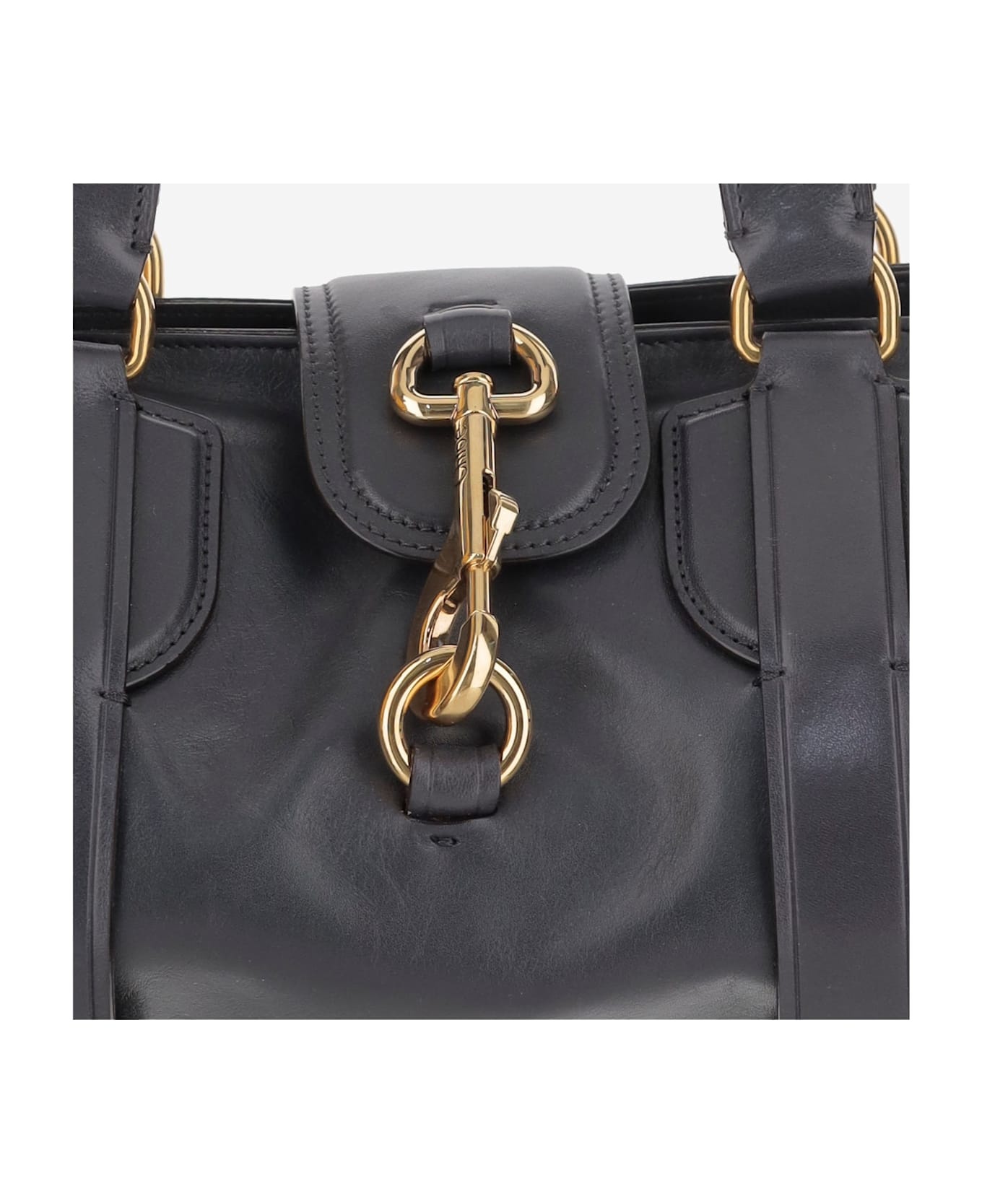 Navy Blue Leather Kerala 25 Shopping Bag - 4