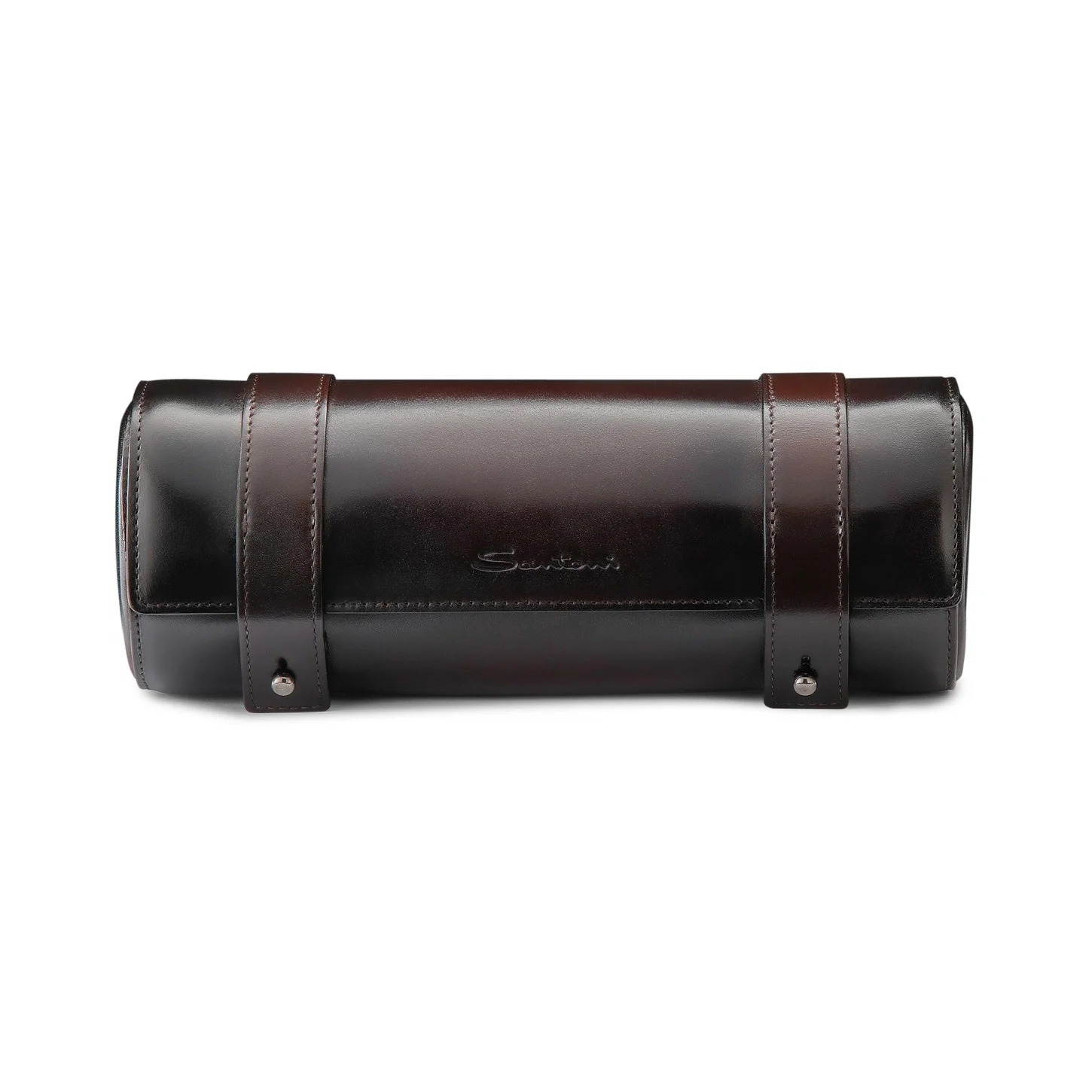 Brown leather big watch case - 1