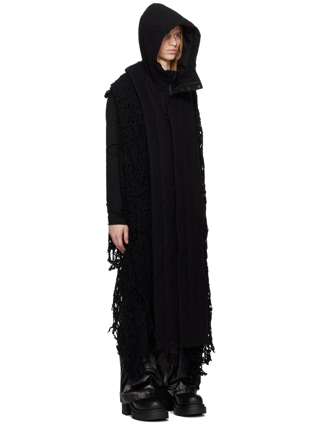 Black Long Drape Hood - 2