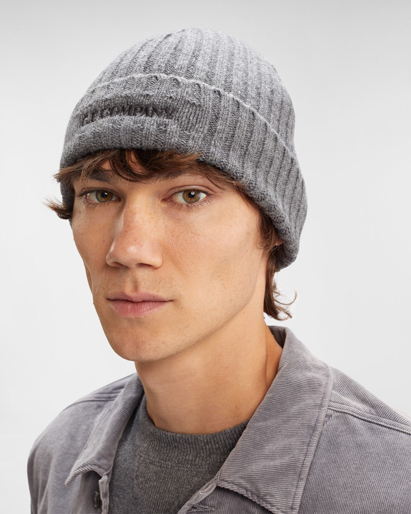 C.P. Company Lambswool Logo Beanie outlook