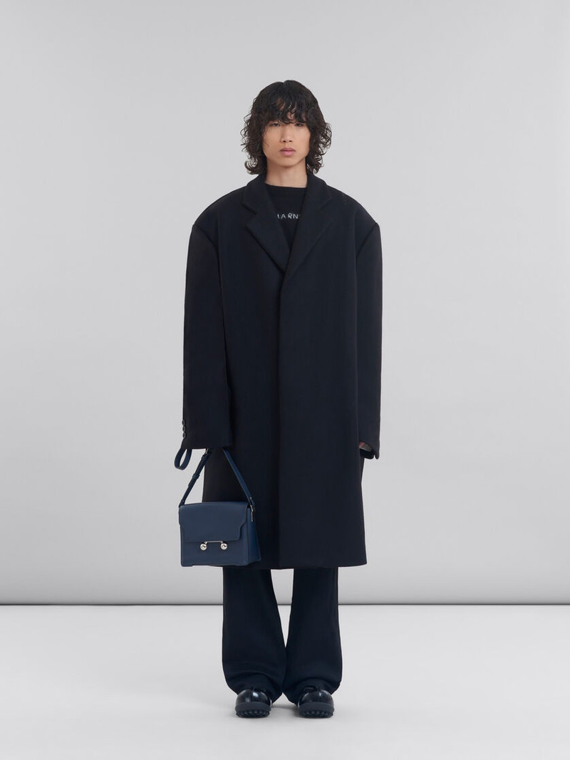 Marni DEEP BLUE LEATHER TRUNKAROO MEDIUM SHOULDER BAG outlook