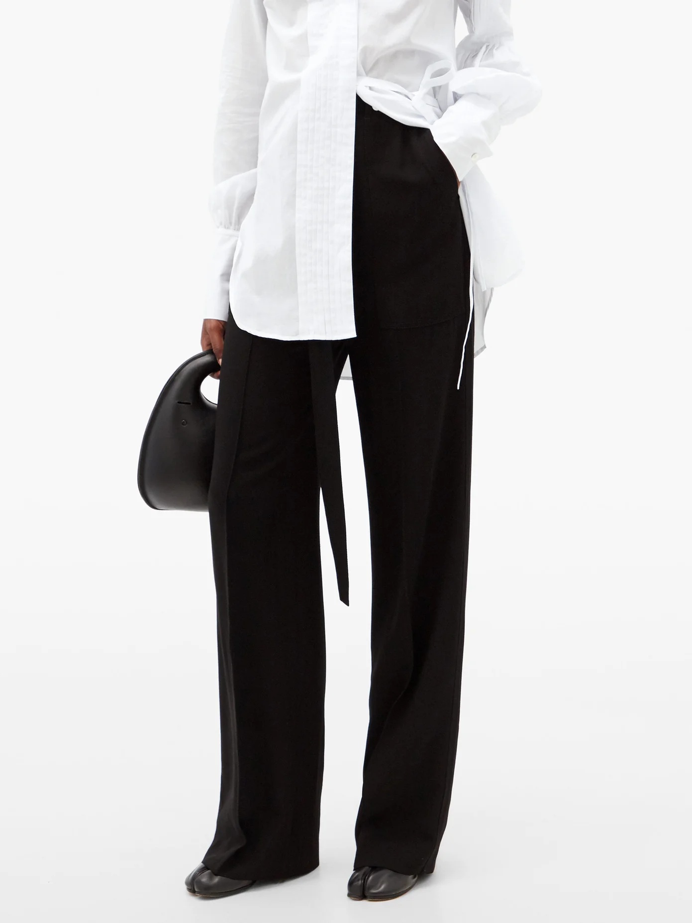 High-rise wide-leg trousers - 6