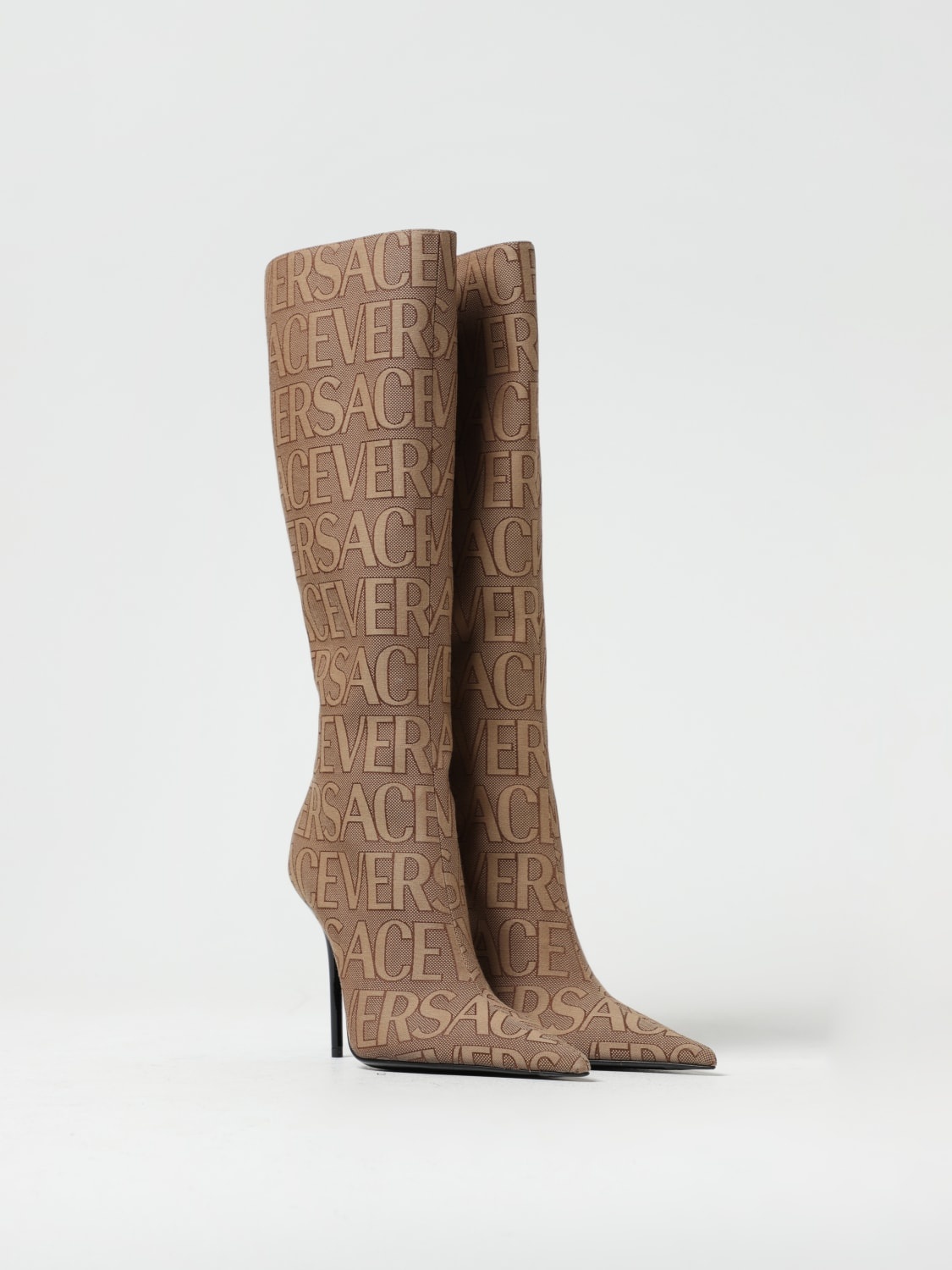 Versace boots in fabric with all over jacquard logo - 2
