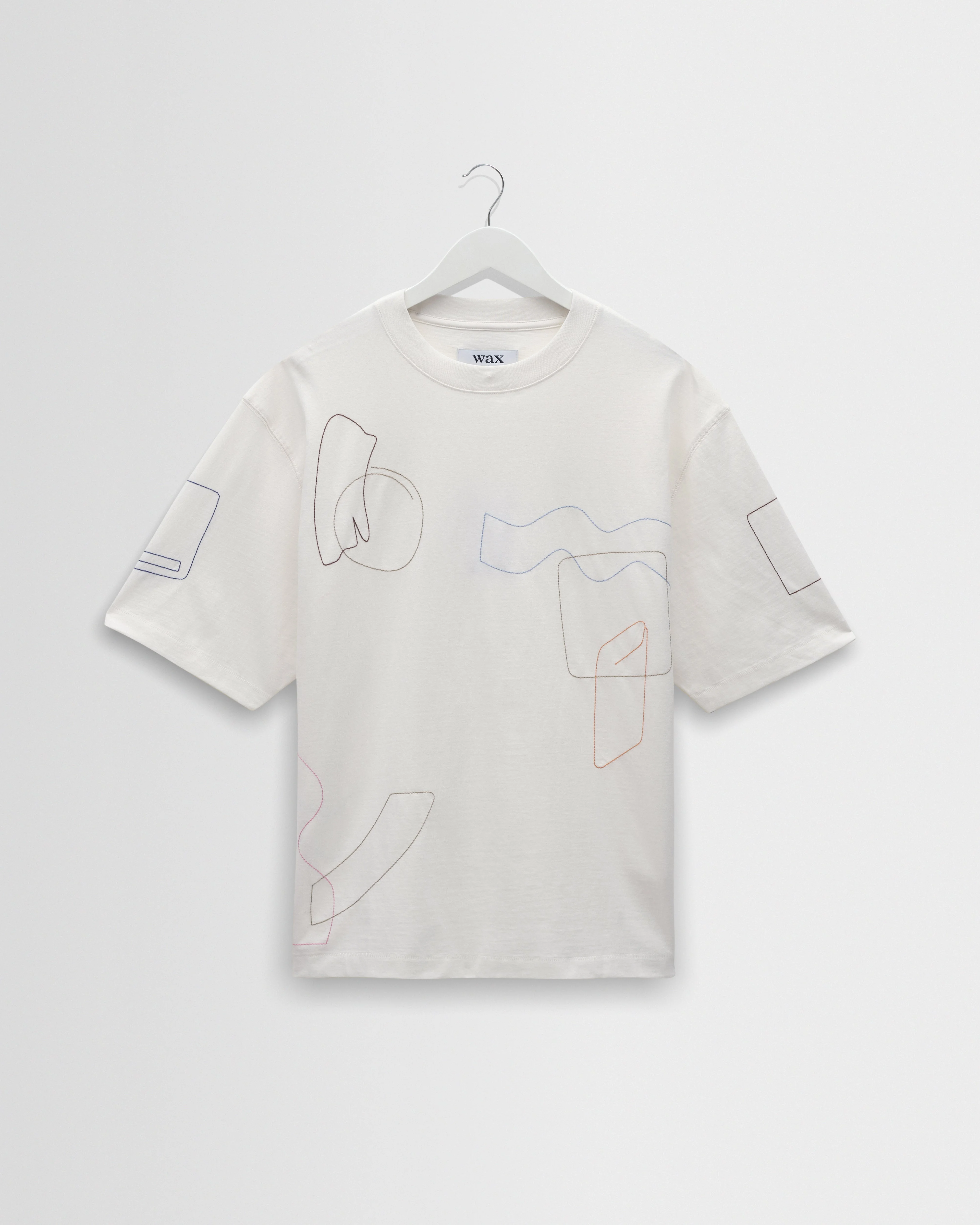Milton - Ecru Organic Cotton Embroidered Shapes T-Shirt - 1