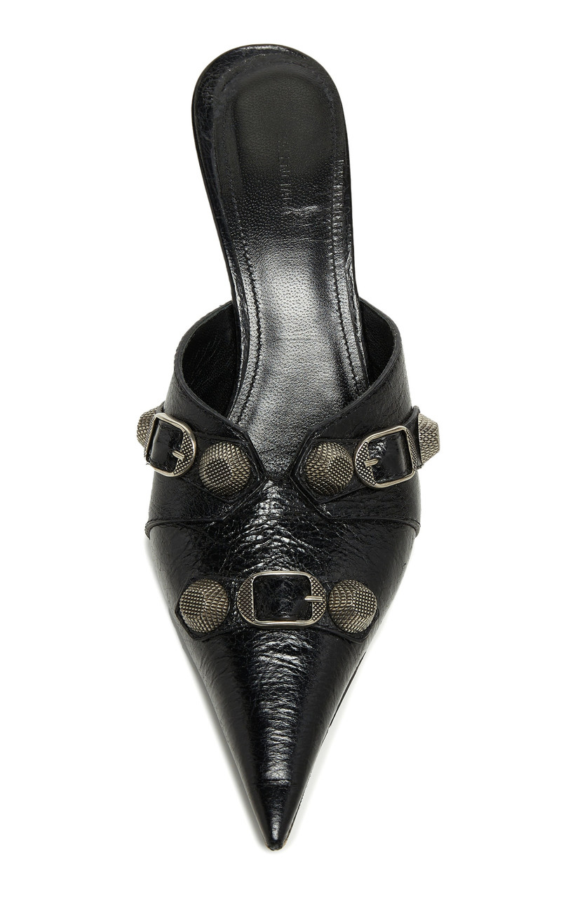 BALENCIAGA Square Knife Leather Mules black outlook