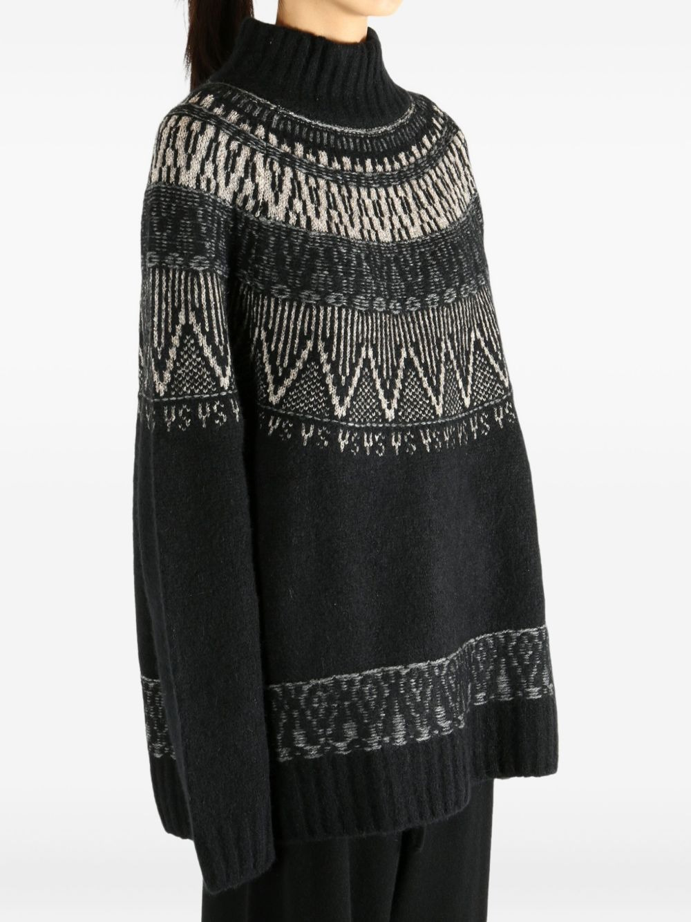 fairisle high-neck sweater - 2