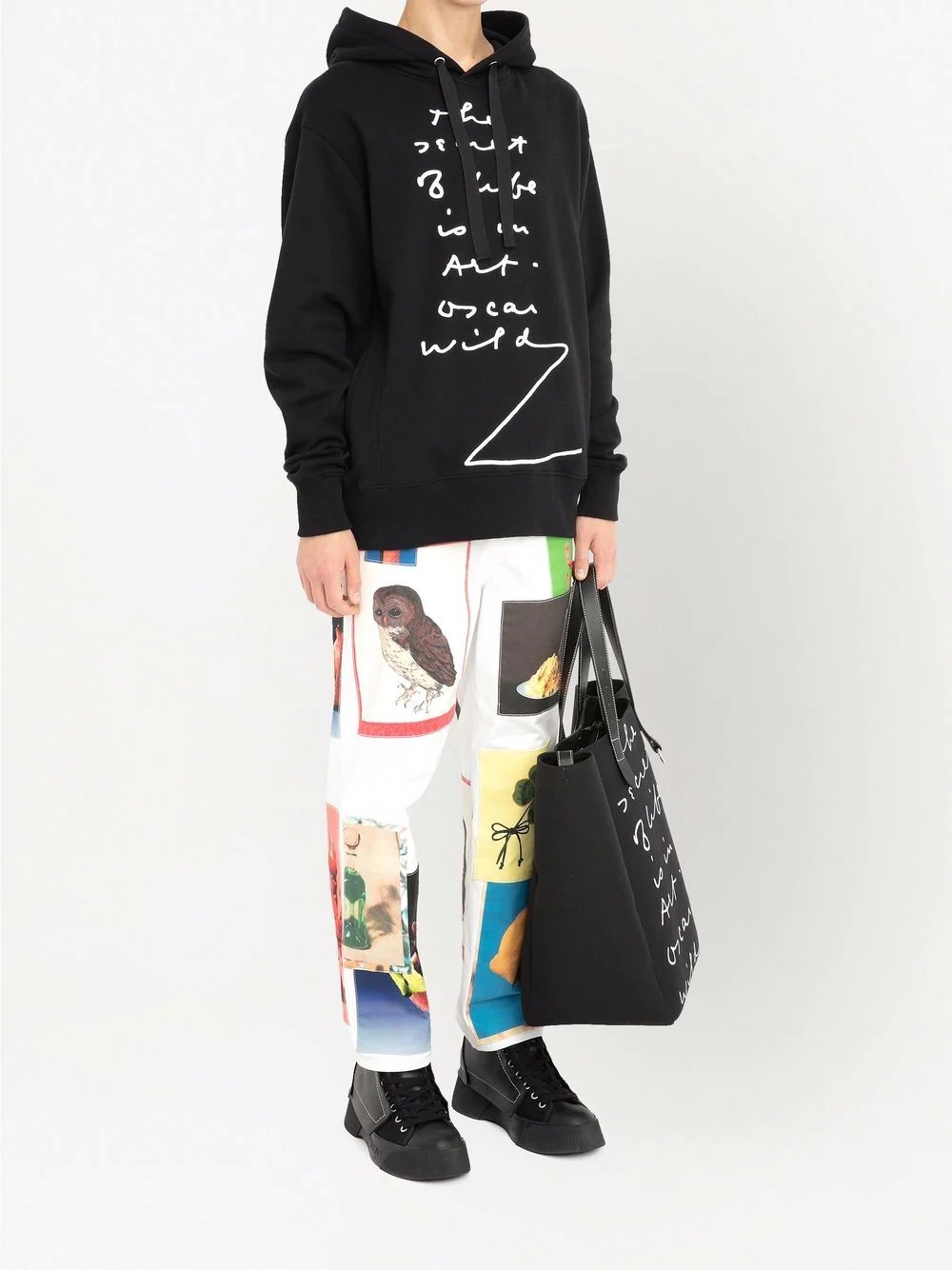 quote-print oversized hoodie - 4