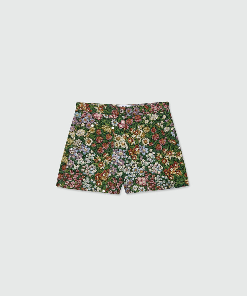Multicolor floral jacquard shorts 1