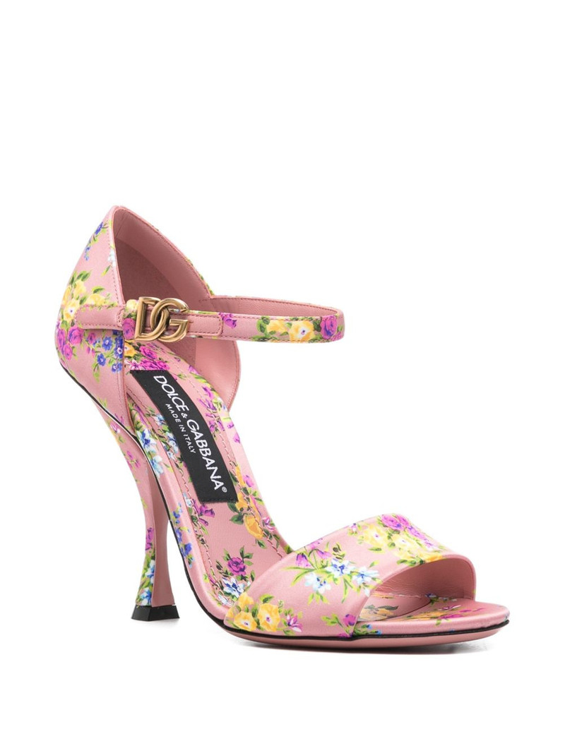 Dolce & Gabbana floral buckle sandals outlook
