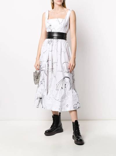 Alexander McQueen illustration print dress outlook