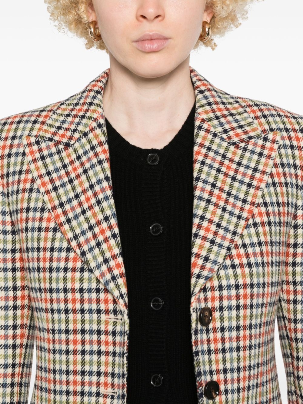 checked tailored blazer - 5
