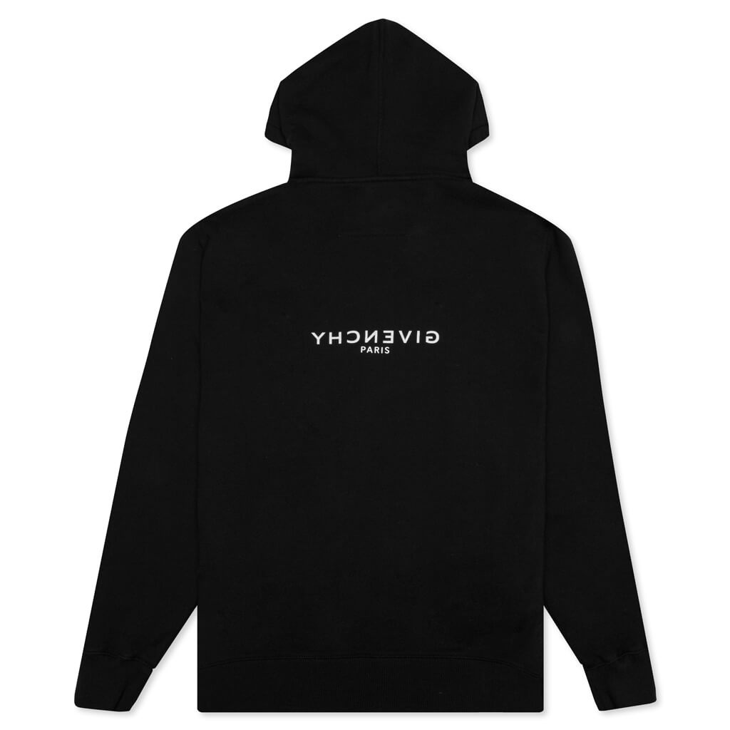 GIVENCHY CLASSIC FIT HOODIE W/ REVERSE PRINT - BLACK - 2
