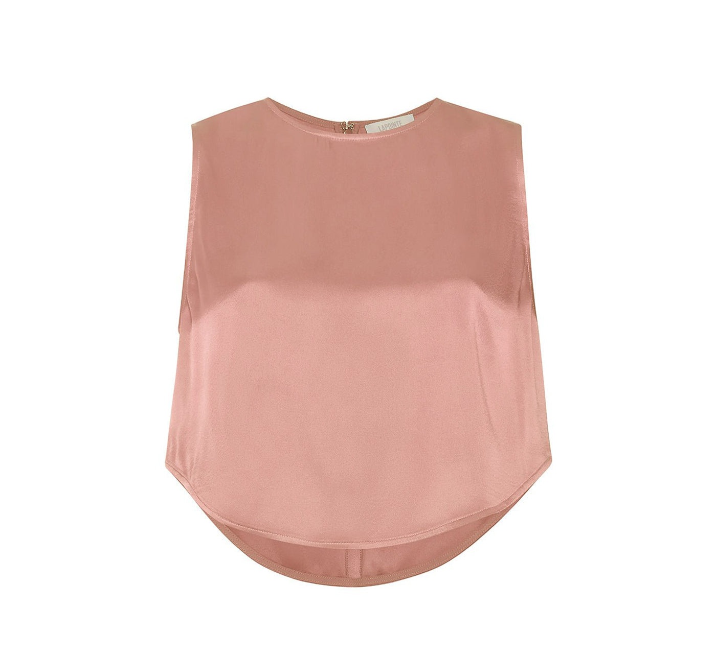 Satin Cropped Round Hem Tank - 1