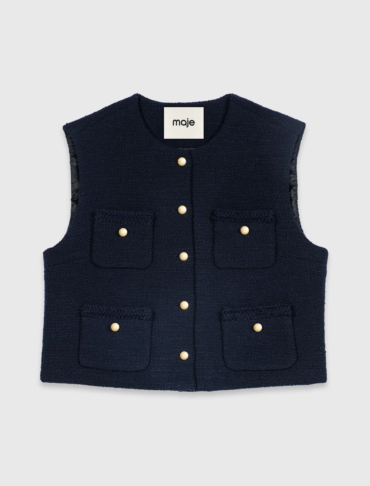 Sleeveless tweed jacket - 1