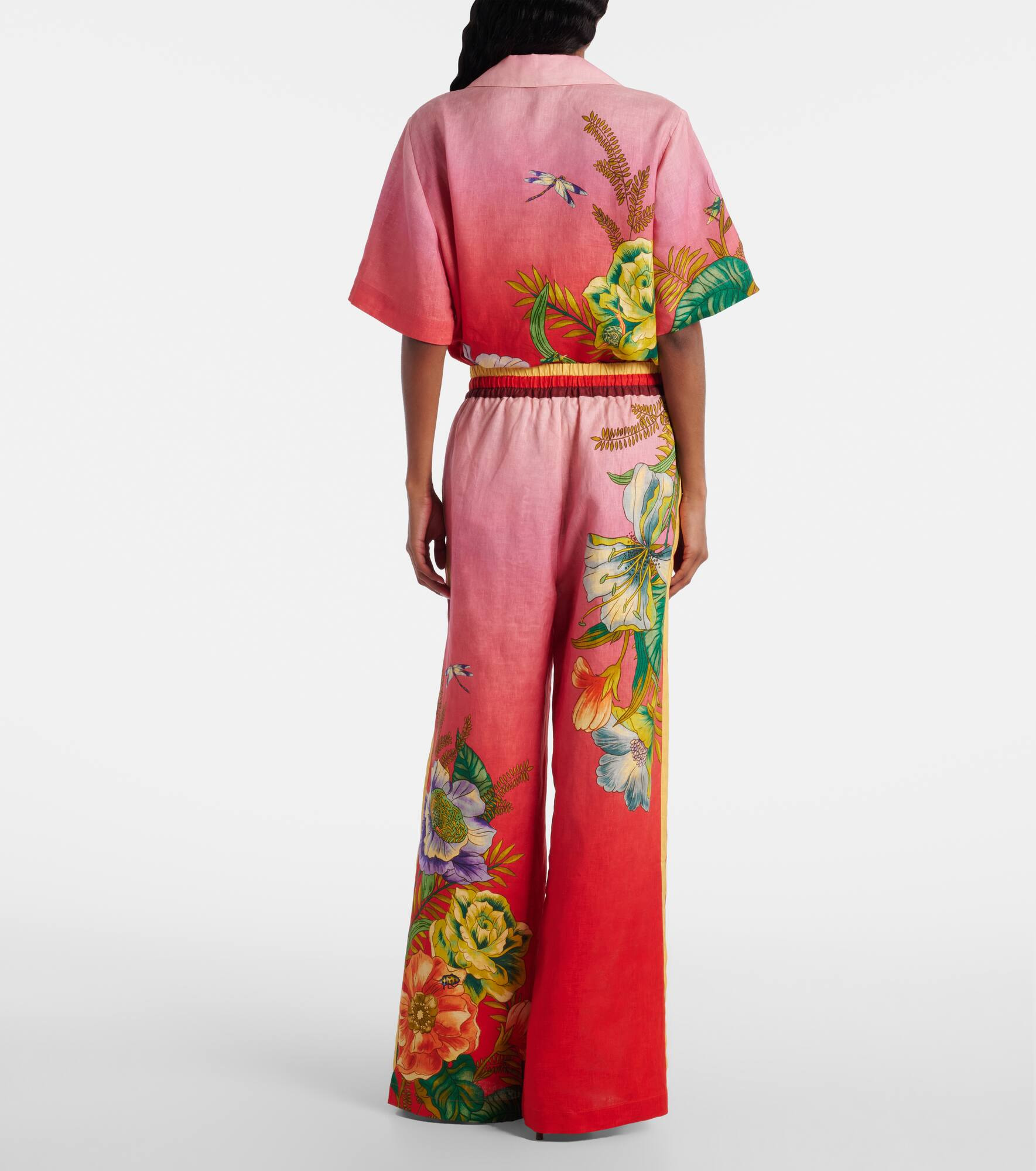 Inez ombré linen wide-leg pants - 3