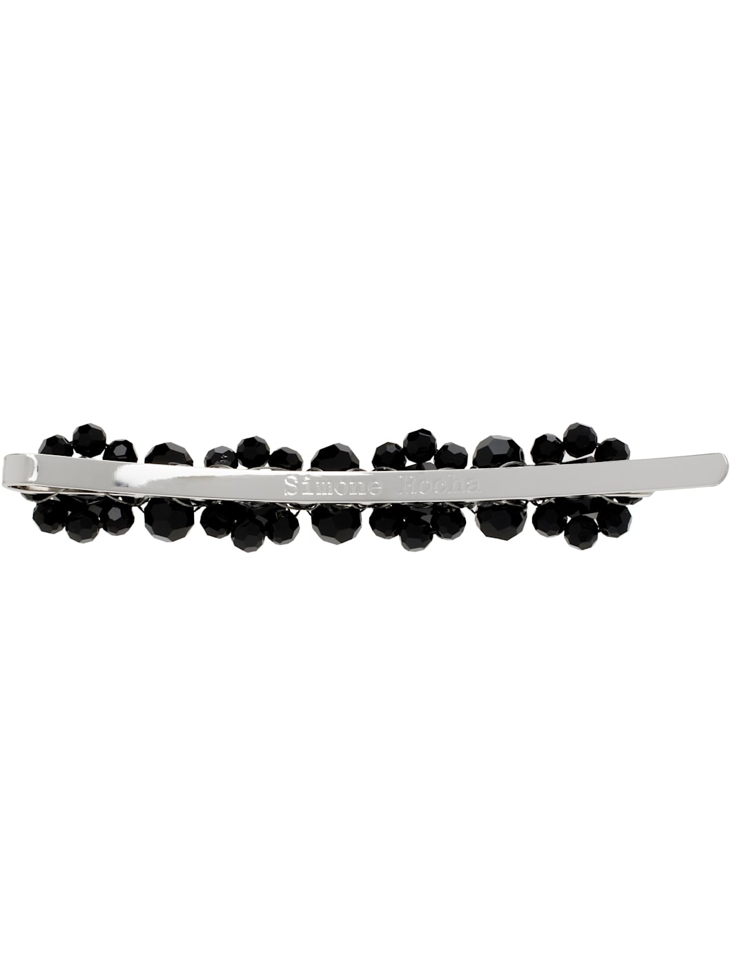 Silver & Black Flower Hair Clip - 2