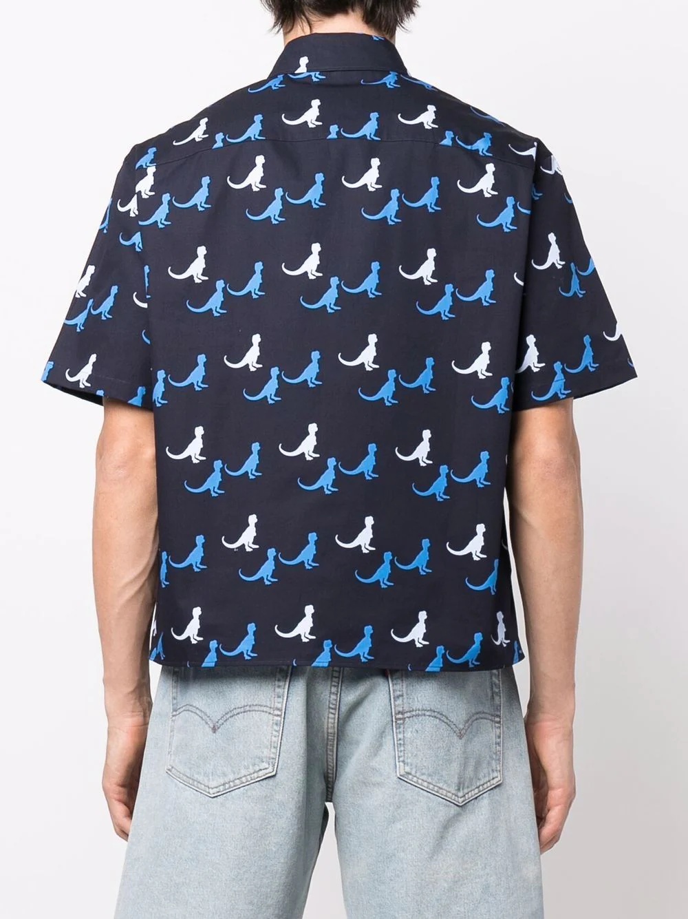 dinosaur-print cotton poplin shirt - 4