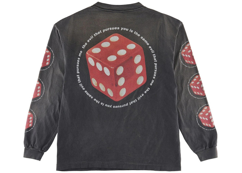 SAINT M×××××× Saint Mxxxxxx Dice L/S Tee Vintage Black outlook