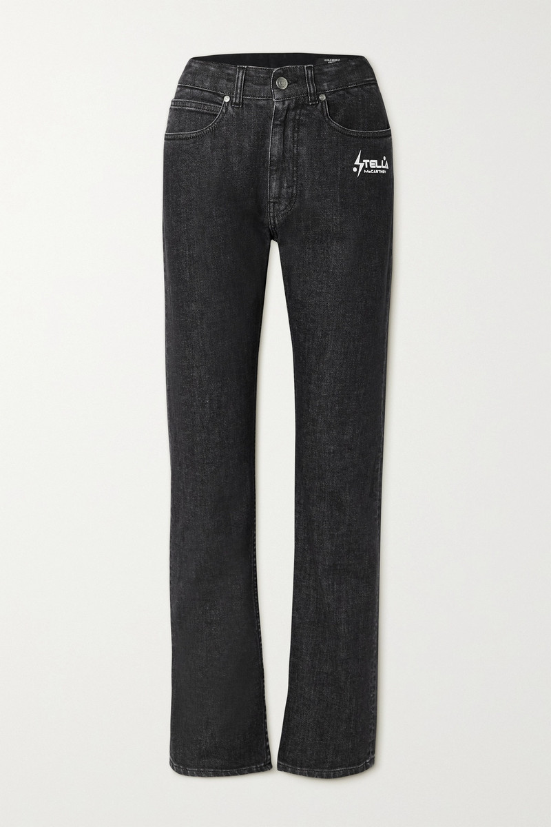 Printed high-rise straight-leg jeans 1