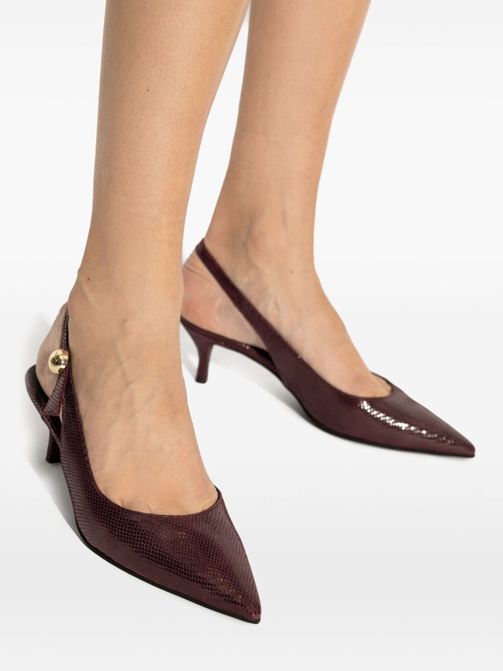 65mm leather heeled pumps - 6