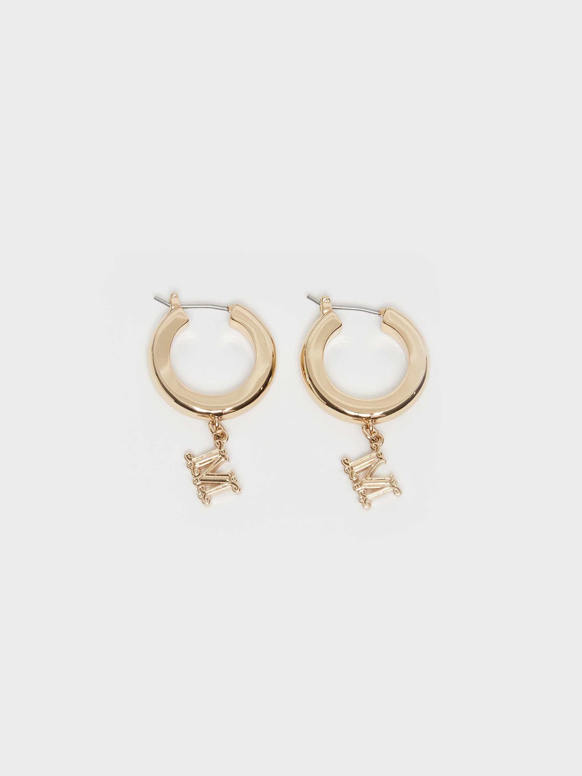 EARRY01 Hoop earrings with charm - 1