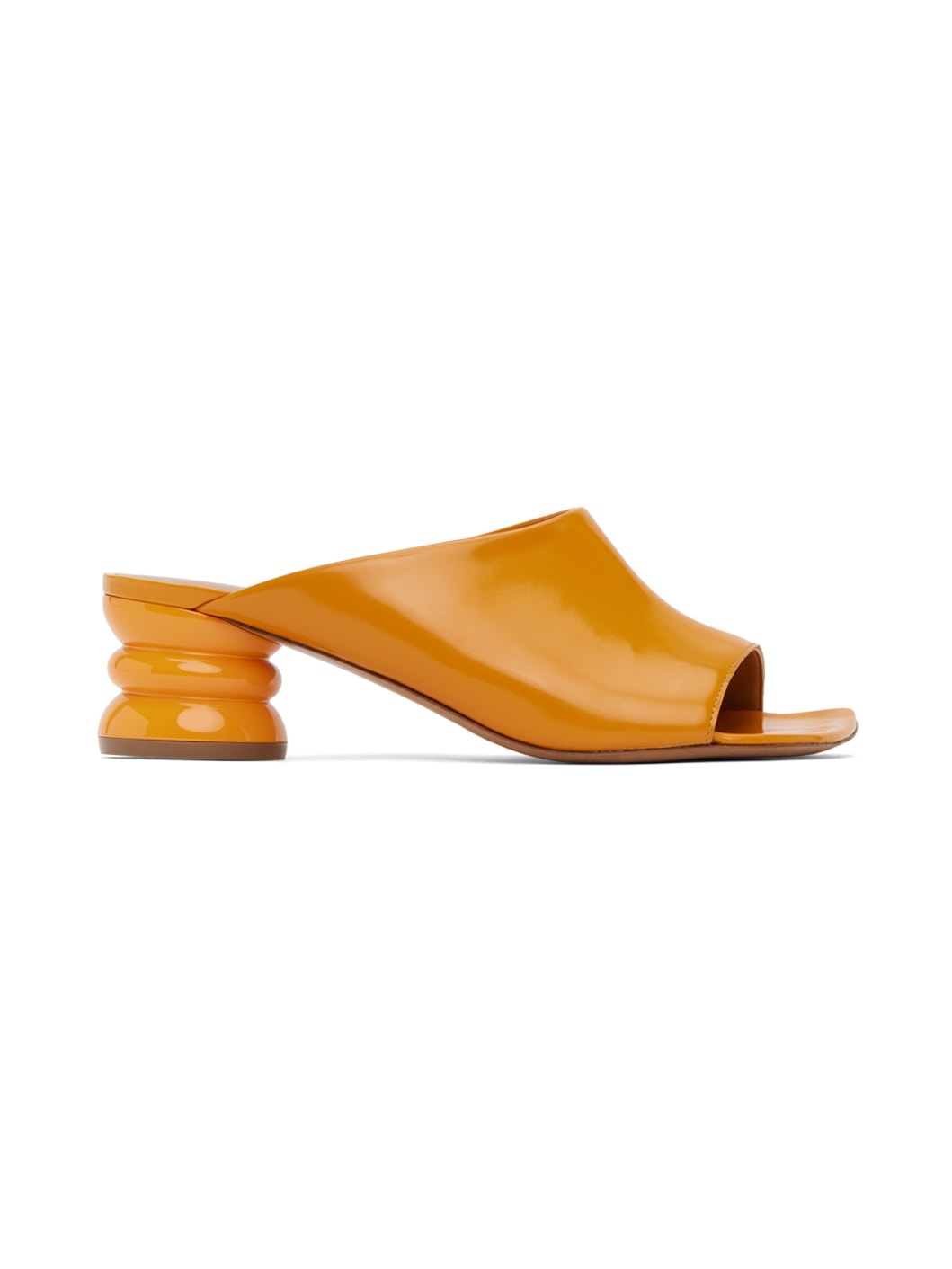 Orange Block Heeled Sandals - 1