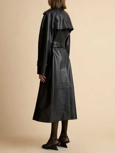 KHAITE The Selly Trench in Black Leather outlook