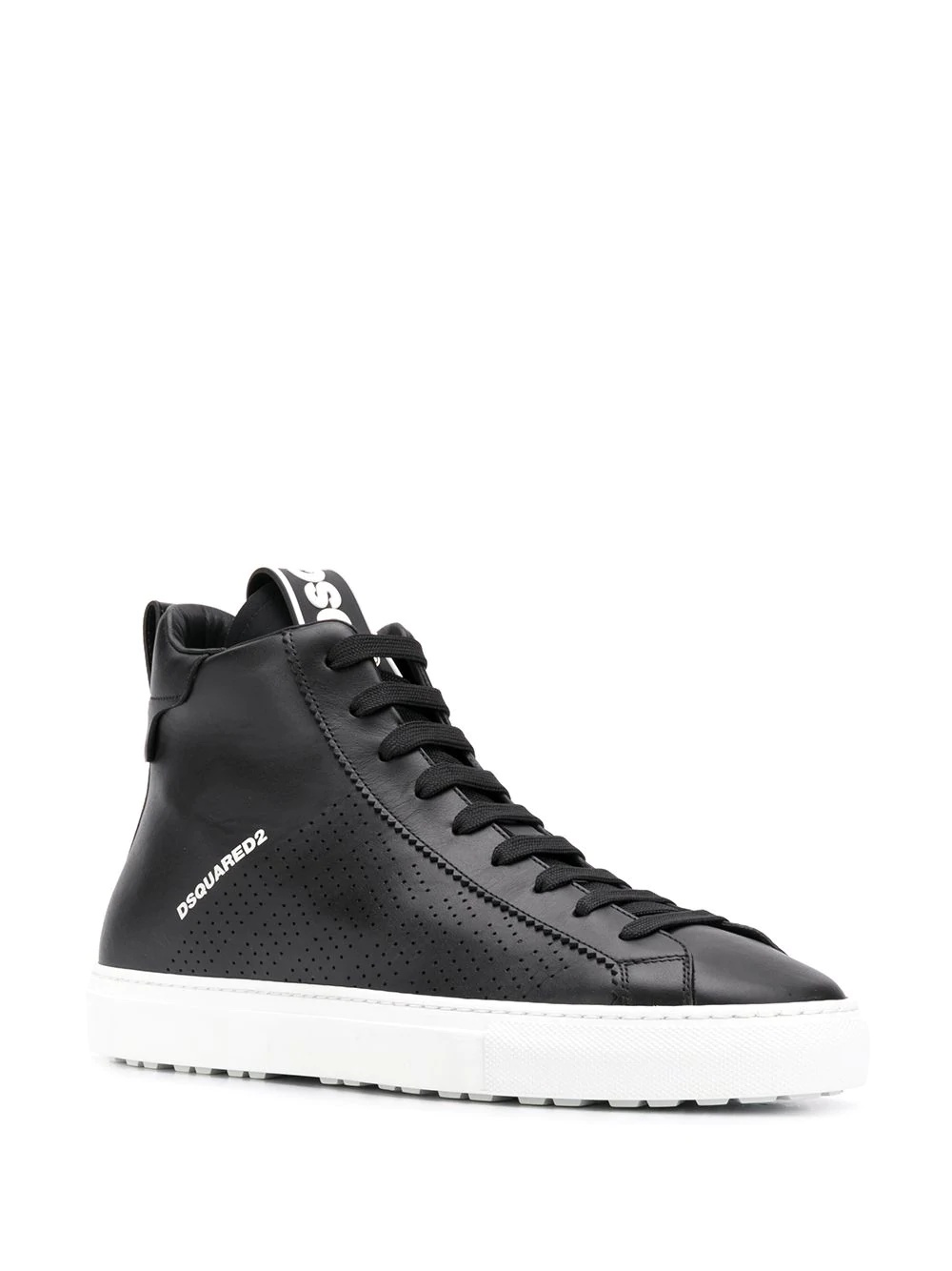 perforated high-top sneakers - 2