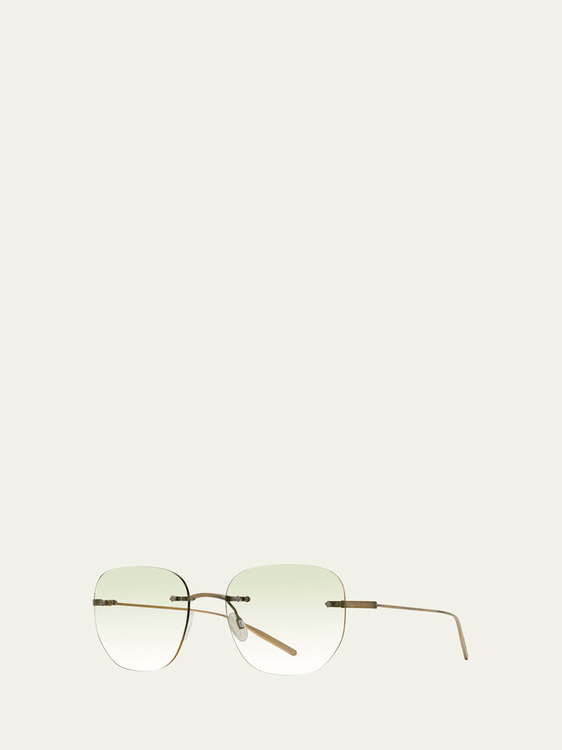 BARTON PERREIRA Men's Tyrone Titanium Rimless Square Sunglasses outlook