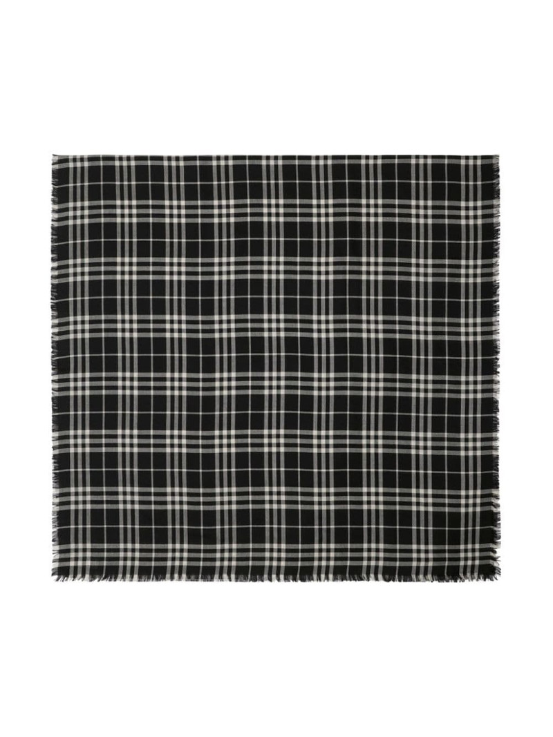 Burberry checkered cashmere-blend scarf outlook