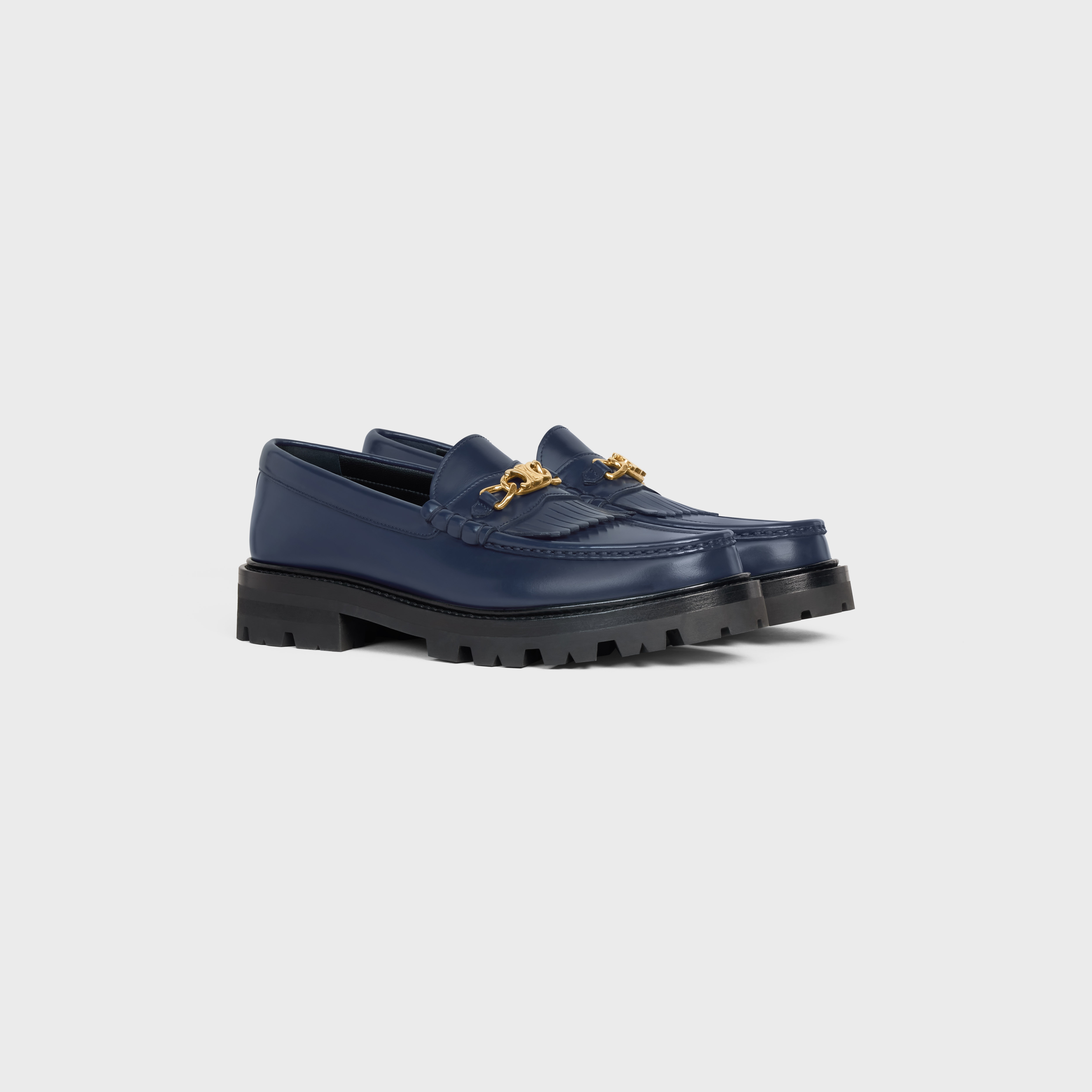 CELINE MARGARET LOAFER WITH TRIOMPHE CHAIN in POLISHED BULL - 2