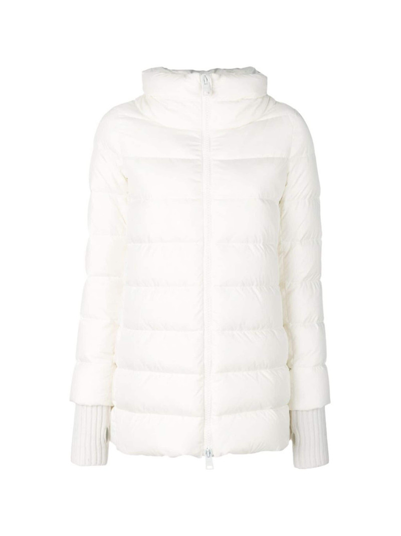 hooded feather-down padded coat - 1