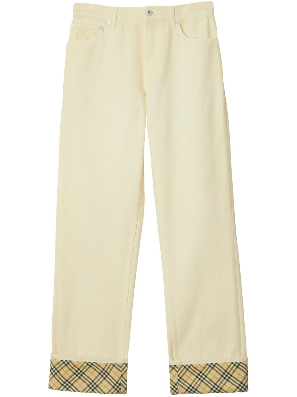check detailing jeans - 2