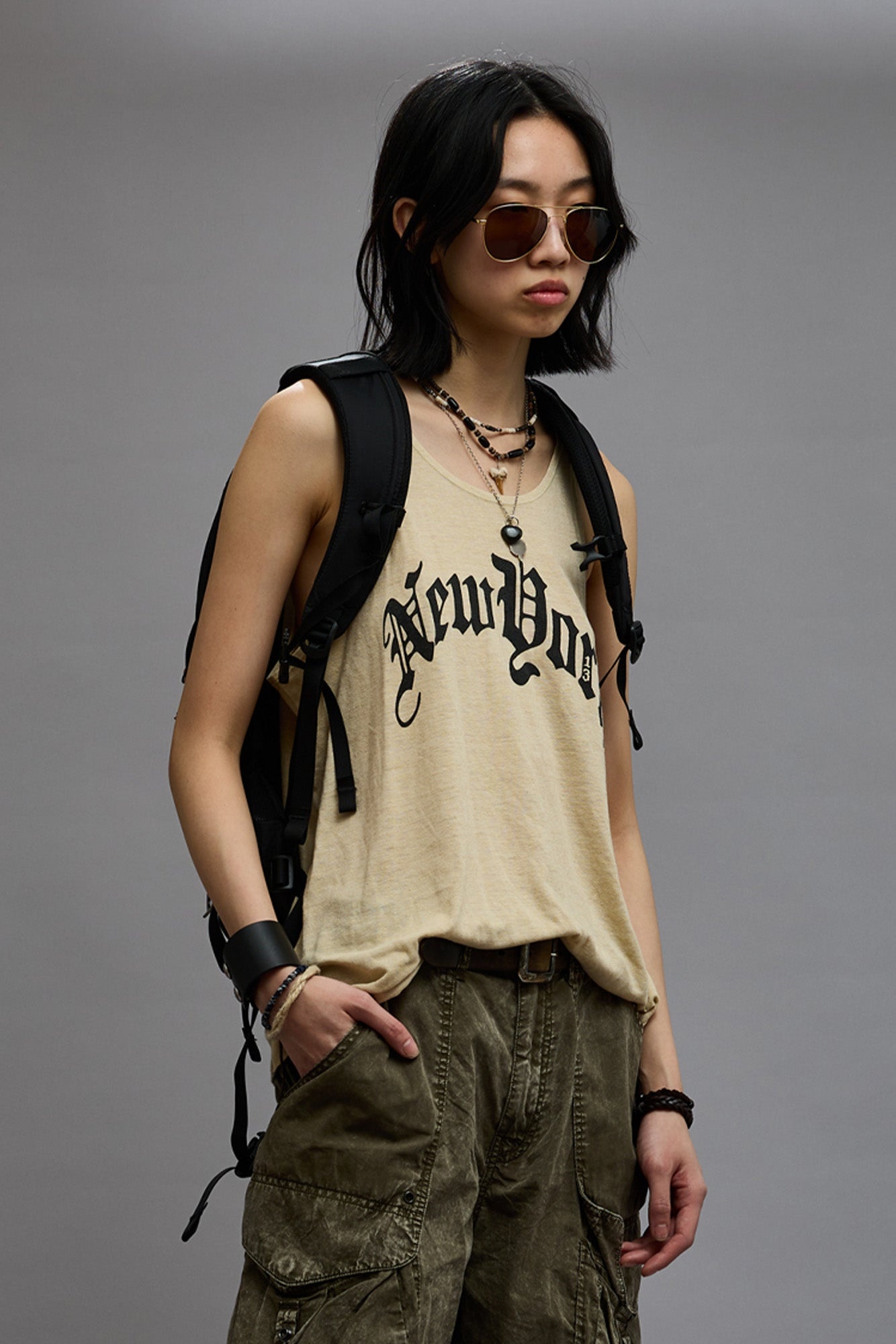 NEW YORK RELAXED TANK - KHAKI - 2